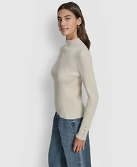 Dkny Jeans Women's Rib Long Sleeves Slim Fit Sweater