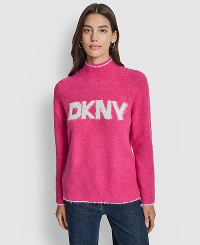 Dkny Jeans Women's Tinsel Logo Detail Sweater