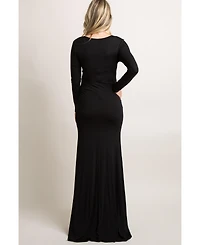 PinkBlush Black Long Sleeve Photoshoot Maternity Gown/Dress