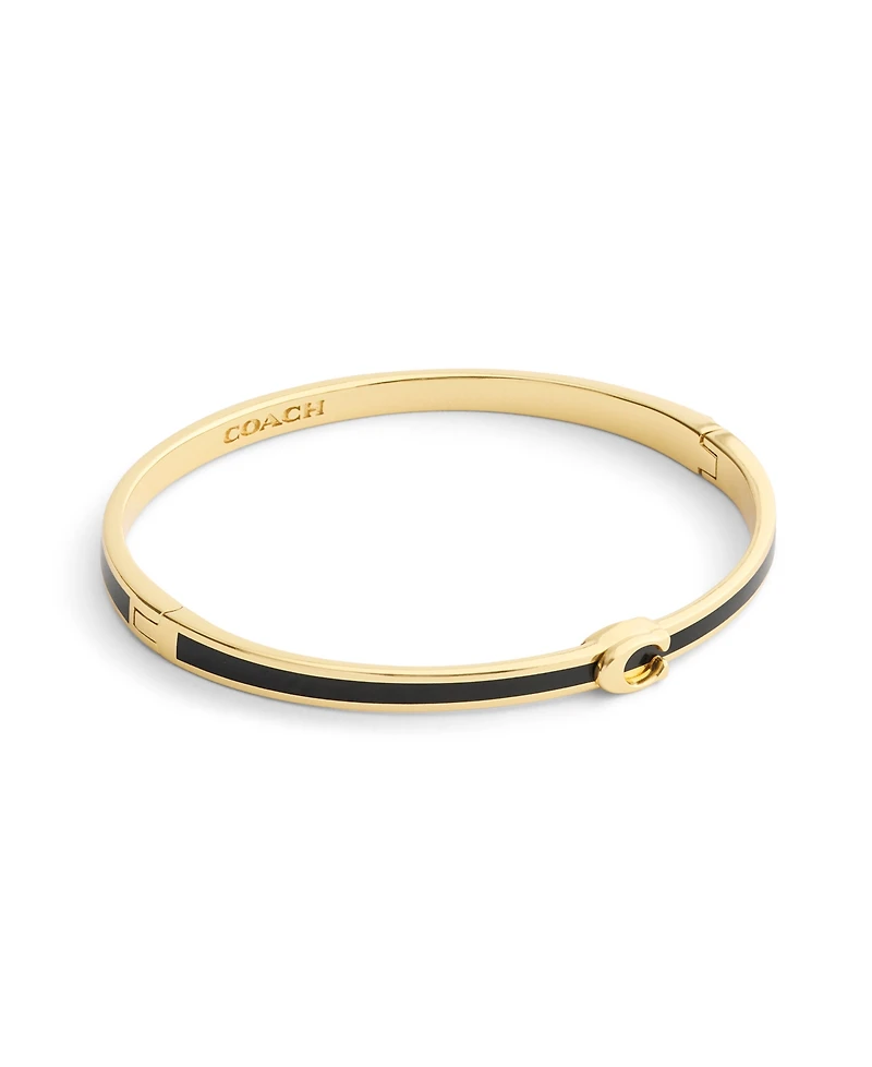 Coach Gold Plated Hinged Bangle Bracelets