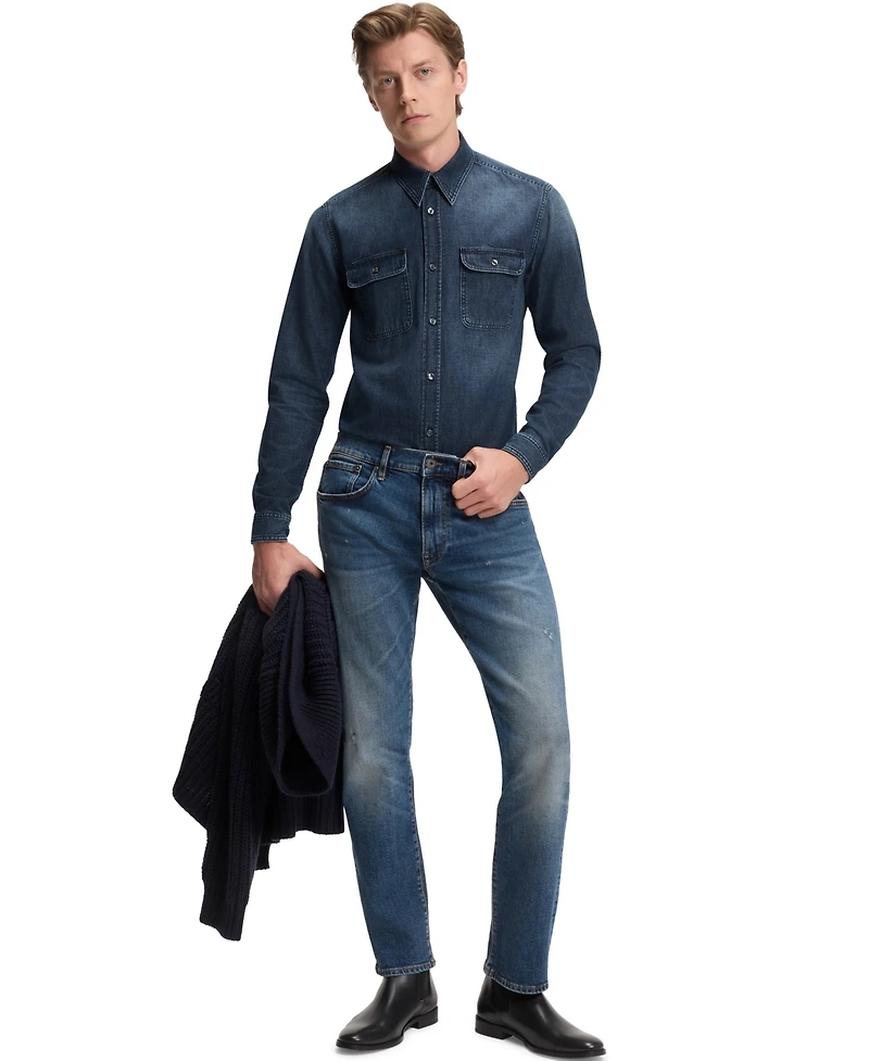 Boss by Hugo Men's Beckham x Blue Denim Shirt