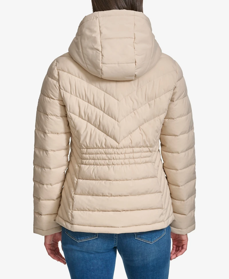 Tommy Hilfiger Women's Long Sleeves Hooded Puffer Jacket
