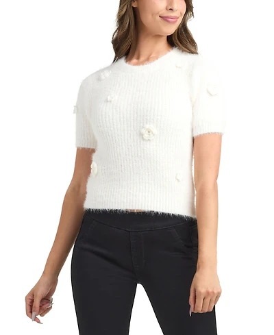 Bcx Women's Short Sleeve Crew Neck Sweater