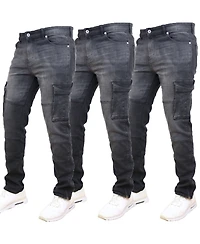 Blue Ice Men's 3-Pack Stretch Cargo Pocket Jeans