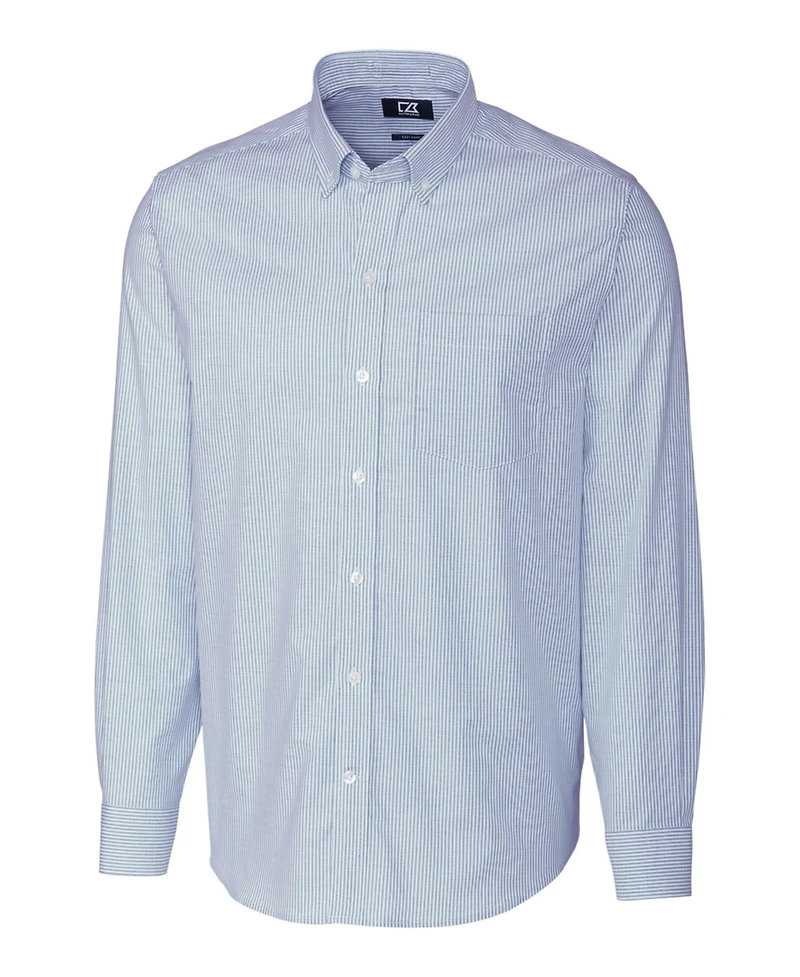 Cutter & Buck Stretch Oxford Stripe Mens Big and Tall Long Sleeve Dress Shirt