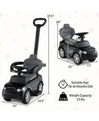 Mecale 3 1 Push Car with Removable Handle and Guardrail for Kids 18-36 Months Old