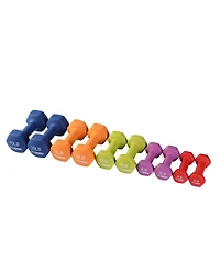 HolaHatha Neoprene Dumbbell Free Hand Weight Set with Storage Rack, Multicolor