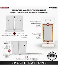 Rev-a-Shelf Double Pullout Trash Can 27 qt. for Kitchen, Black, Rv-15KD-18C S