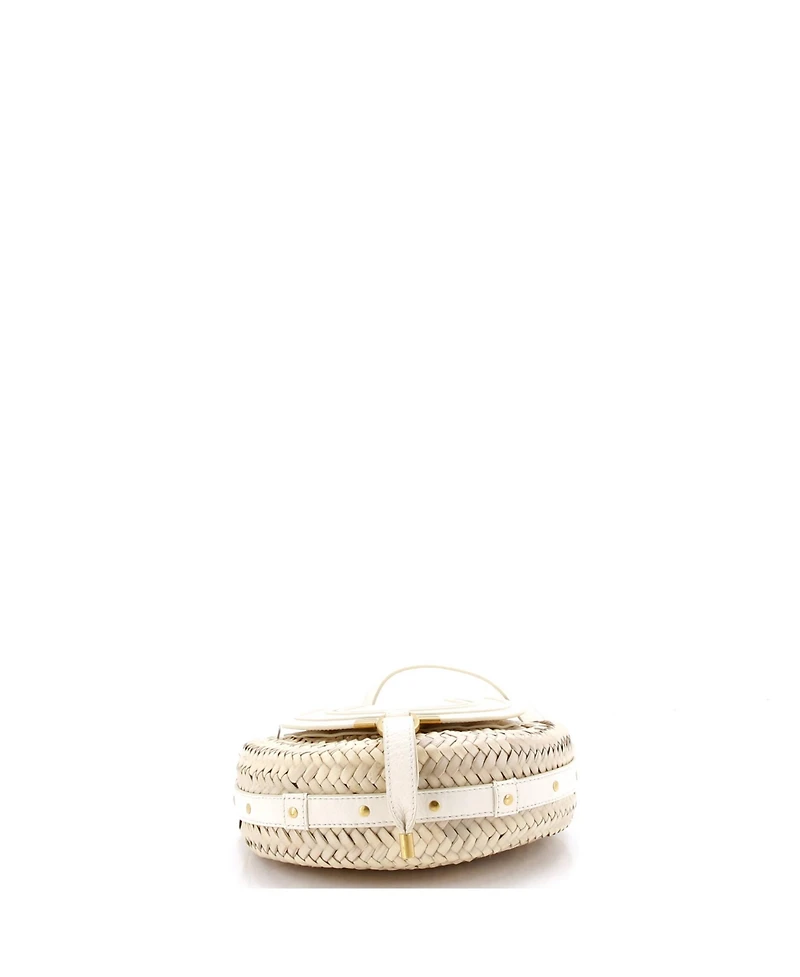 Pre-Owned Chloe Small Marcie Basket Crossbody Bag Raffia and Leather