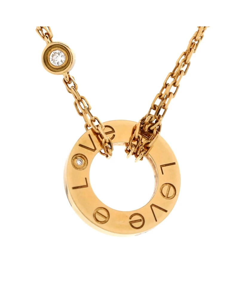 Pre-Owned Cartier 2 Diamonds Love Pendant Necklace