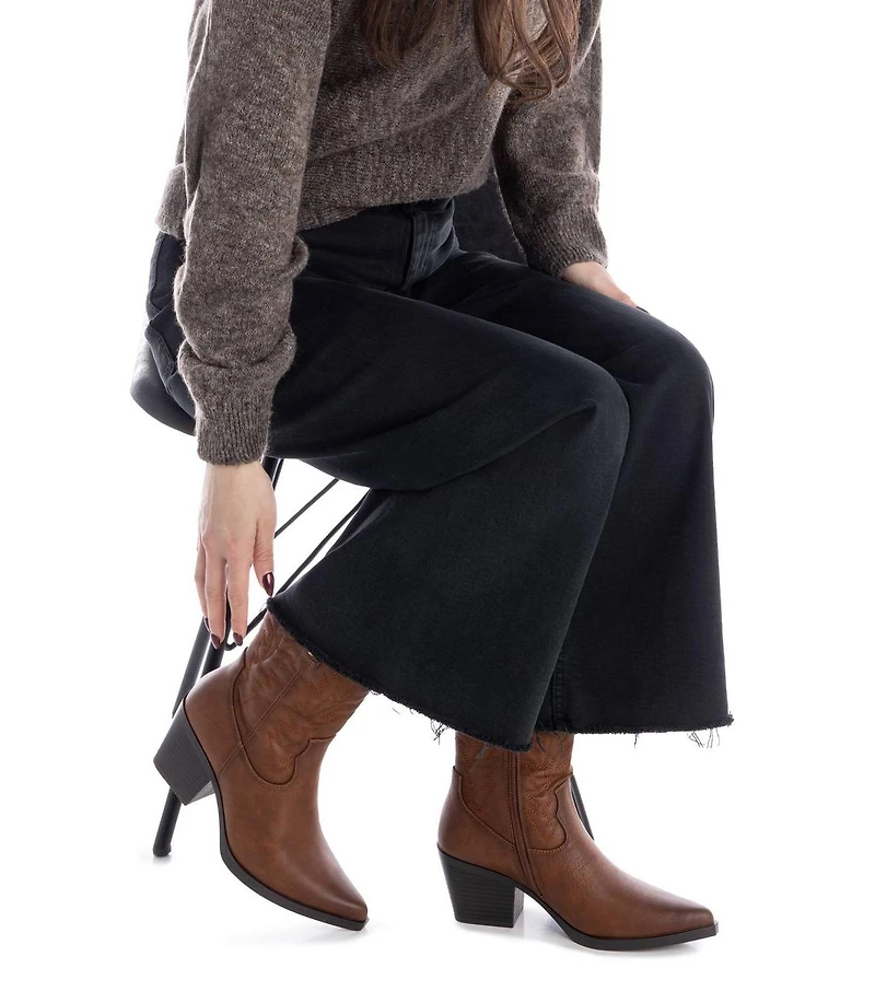 Xti Women's Embroidered Italian Western Booties By Xti