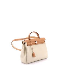 Pre-Owned Hermes 31 Herbag Zip Leather and Toile