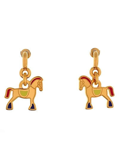Pre-Owned HERMES Cheval Huggie Earrings