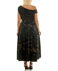 Taylor Plus Off-The-Shoulder Belted Maxi Dress