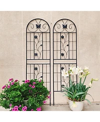 Streamdale Furniture 2 Pack Metal Garden Trellis 71" Rustproof Black