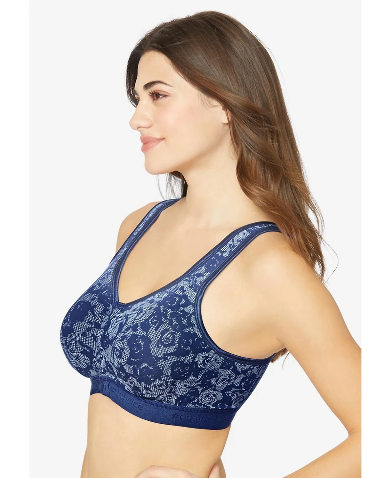 Comfort Choice Women's Plus Wireless Front-Close Lounge Bra