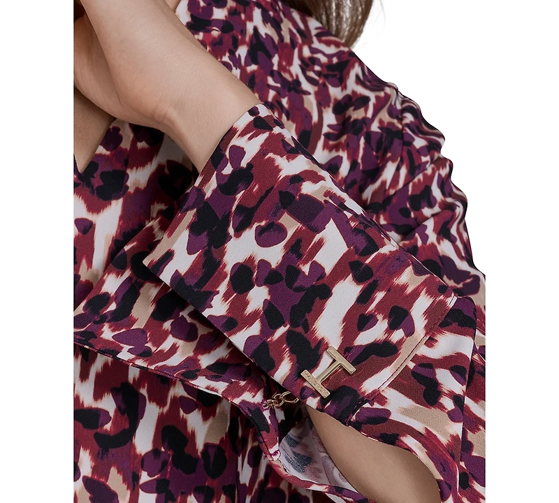 Halston Women's V-Neck Long Sleeves Tunic Top