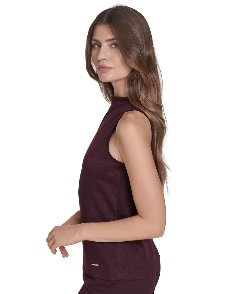 Halston Women's Sleeveless Mock Neck Pull On Top