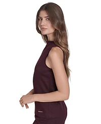 Halston Women's Sleeveless Mock Neck Pull On Top
