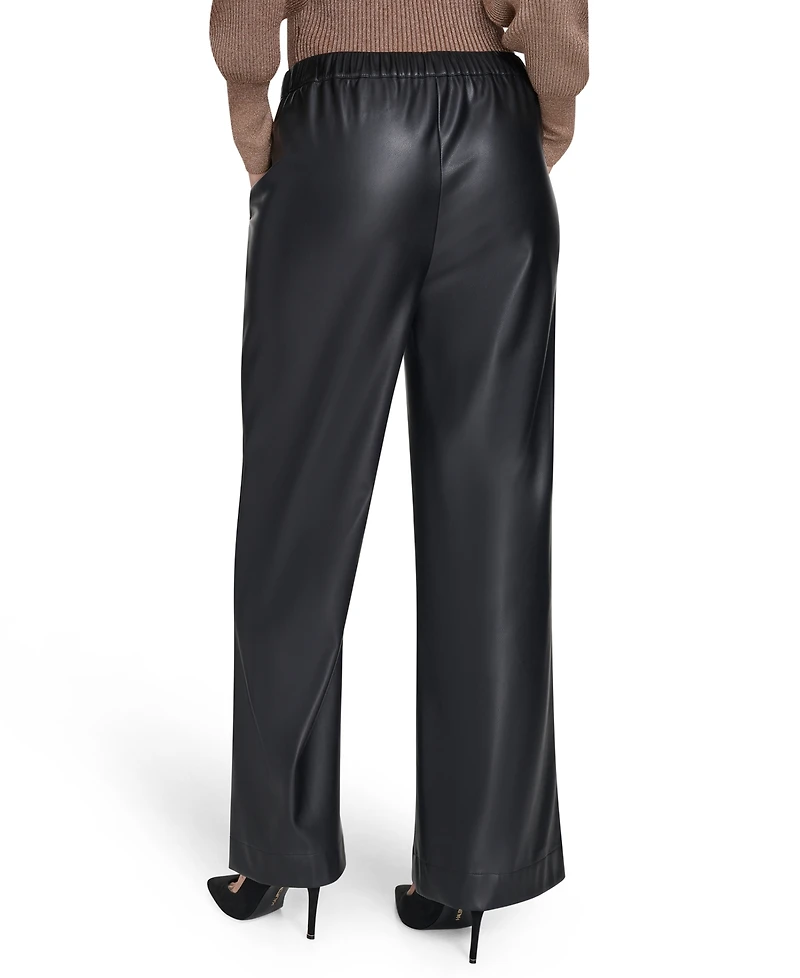 Halston Women's Mid Rise Wide Leg Pants