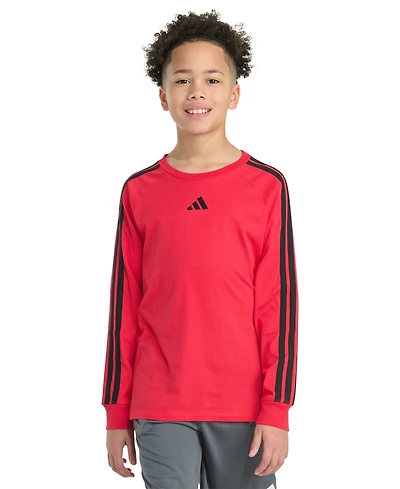 adidas Boys 8-20 Long Sleeves 3-Stripes T-Shirt