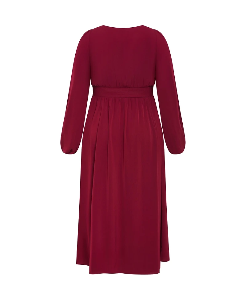 City Chic Women's Ivanna V Neck Maxi Dress