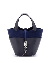 Pre-Owned Hermes Pm Go Team Picotin Lock Bag Feutre Wool and Swift