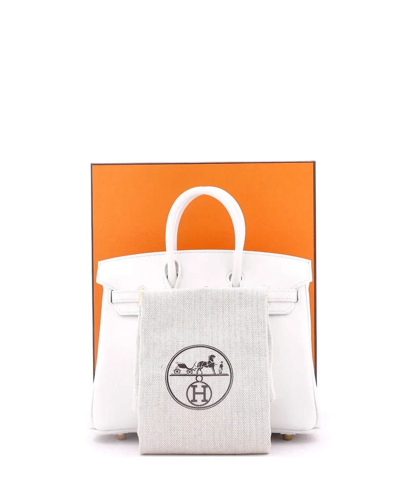 Pre-Owned Hermes Birkin 25 Handbag White Swift with Gold Hardware
