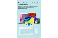 risokeys Portable Wireless Keyboard And Mouse Combination,Ultra-Thin Design, Rechargeable Battery, 550mAh,Compatible With Laptops, Ipads, Android, Sil