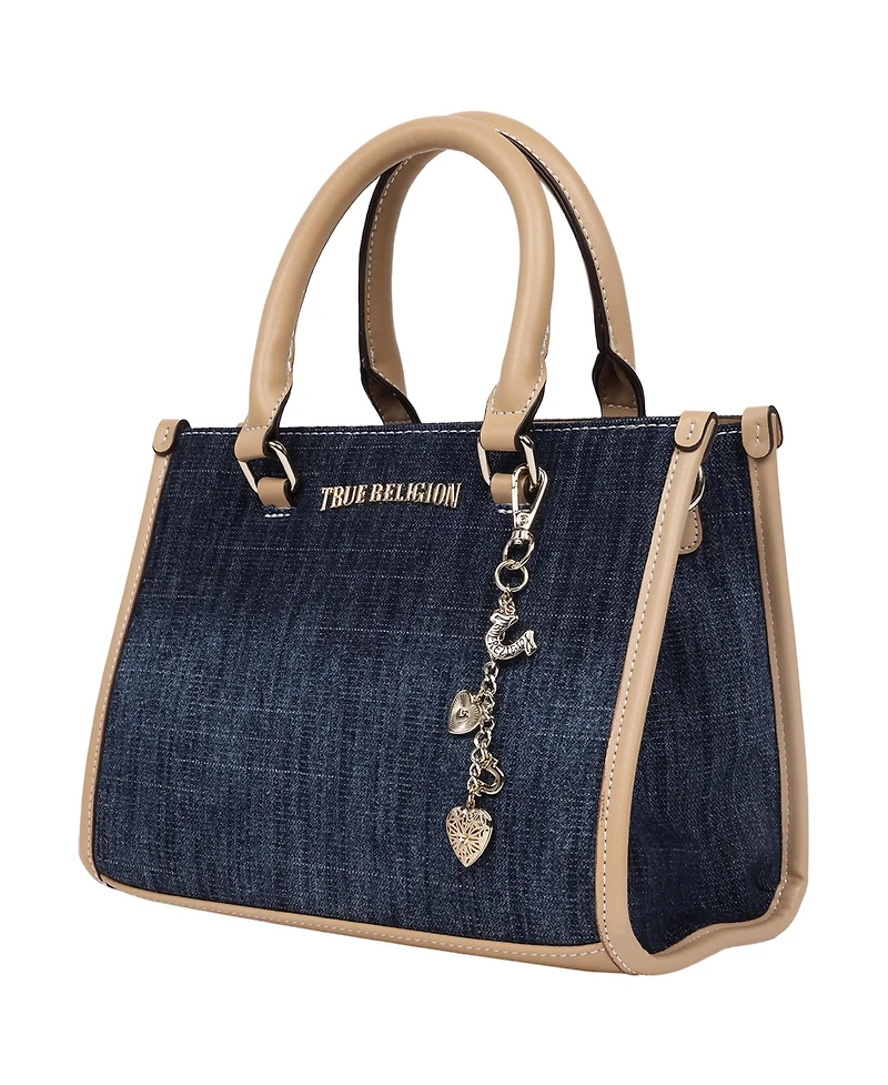 Horseshoe Dangle Colored Denim Tote