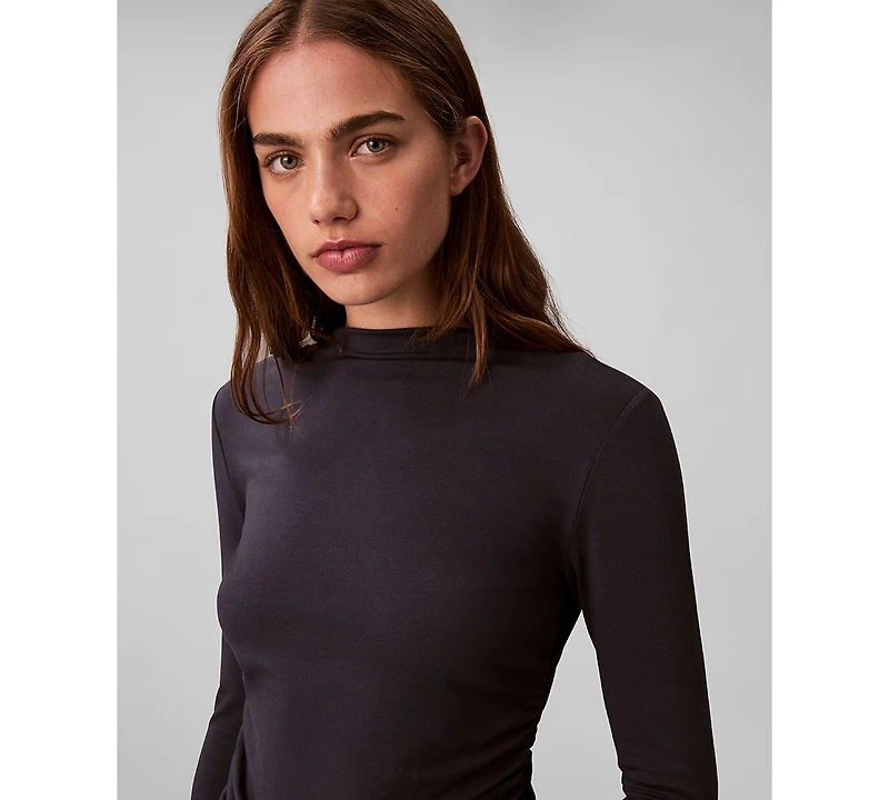 Calvin Klein Women's Slim Long Sleeve Mock Neck Top