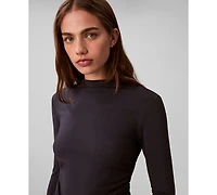 Calvin Klein Women's Slim Long Sleeve Mock Neck Top
