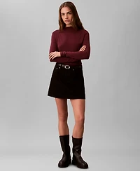 Calvin Klein Women's Slim Long Sleeve Mock Neck Top
