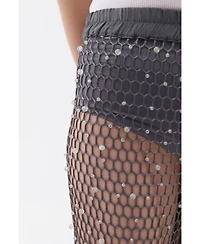 Nocturne Women's Shimmering Threaded Mesh Pants