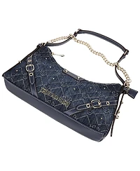 True Religion Studded Denim Chain Shoulder Bag