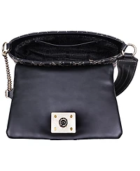 True Religion Horseshoe Quilt Logo Plaque Flap Shoulder Bag