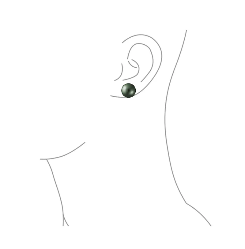 Bling Jewelry Classic Black Peacock Simulated Pearl Drop Ball Earrings Sterling Silver