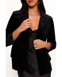 Petal and Pup Women's Inka All Over Rhinestone Velvet Blazer
