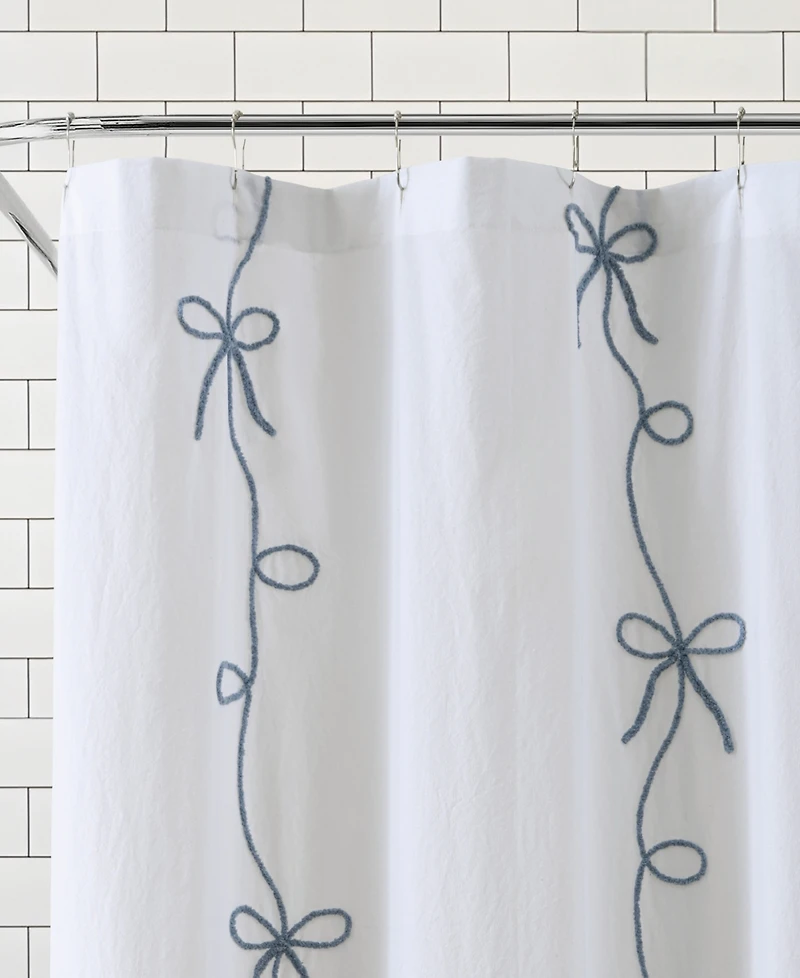 Peri Home Sasha Bows Shower Curtain, 72" x