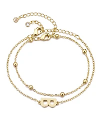 Adornia Gold Initial Bracelet Set