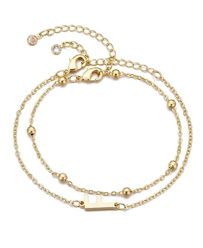 Adornia Gold Initial Bracelet Set