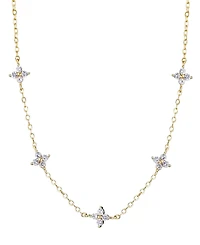 Adornia Gold Cubic Zirconia Flower Station Necklace