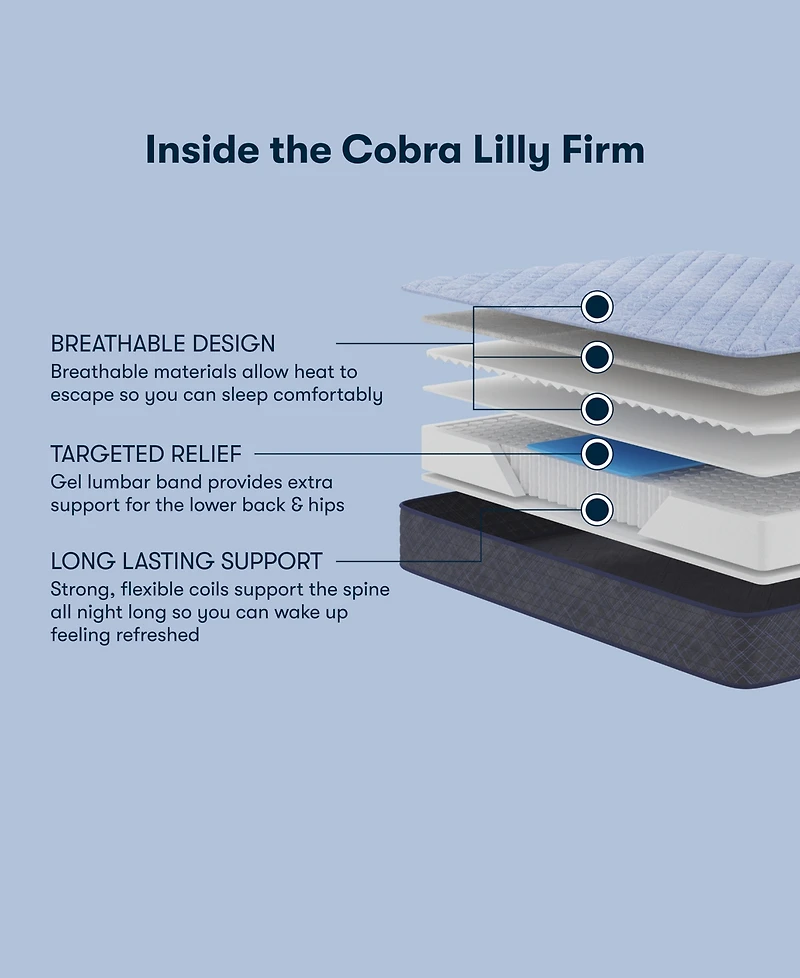 Serta Perfect Sleeper Cobra Lily 10.5" Firm Tight Top Mattress, Queen Split