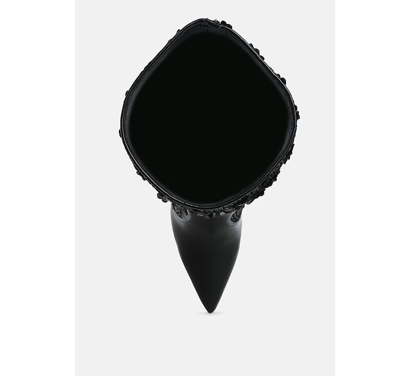 Sitarah Sequin Embellished Stiletto Long Boots Women