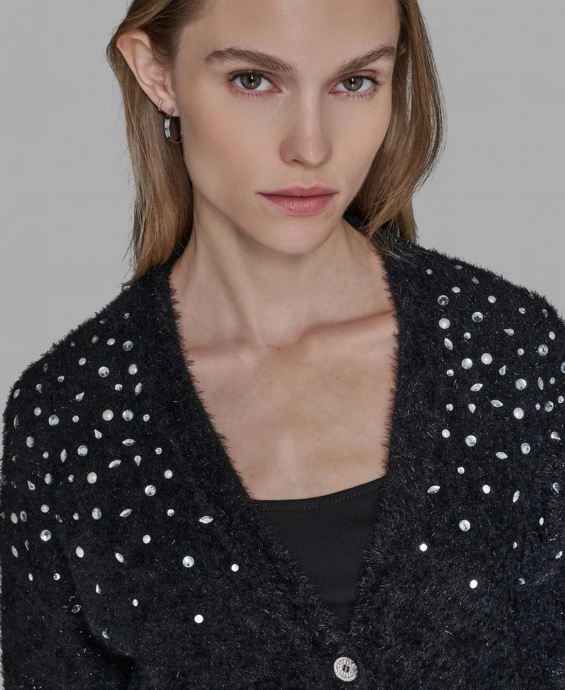 Karl Lagerfeld Paris Women's V-Neck Cardigan