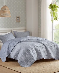 Madison Park Linwood Ruffle Printed 3-Pc. Quilt Set, Queen