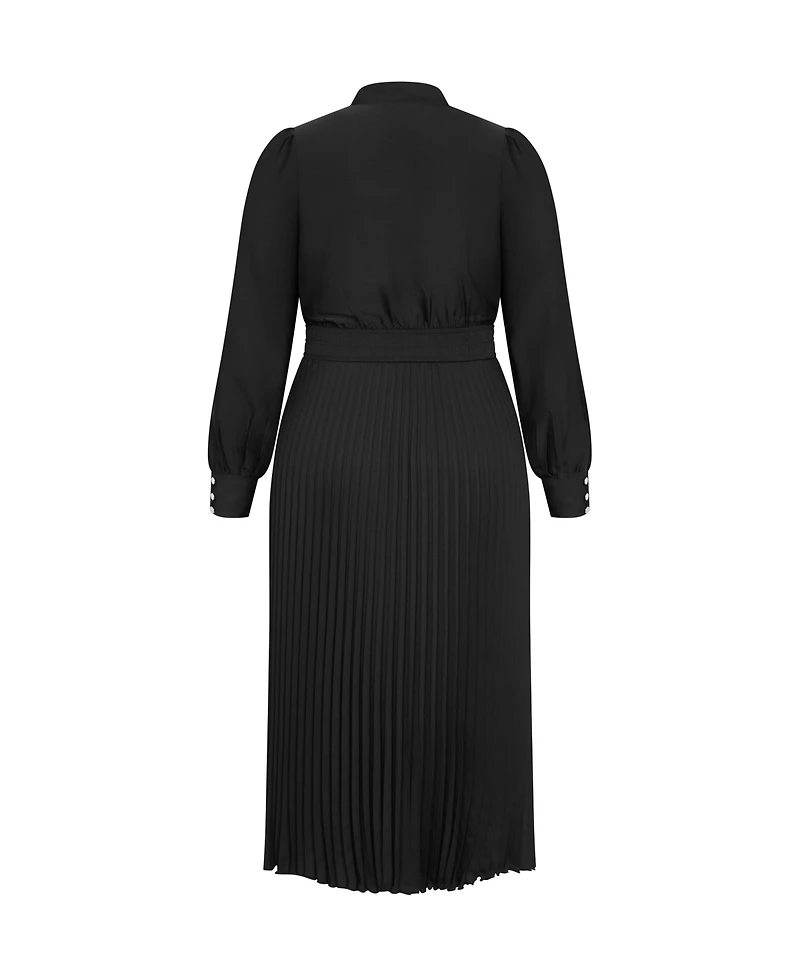City Chic Women's Marily Pleat Midi Dress