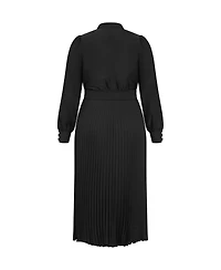 City Chic Women's Marily Pleat Midi Dress