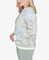 Alfred Dunner Stockbridge Soft Paisley Ombre Sweater