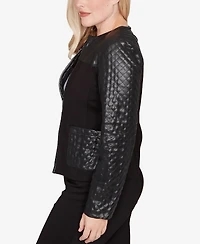 Alfred Dunner Barcelona Zip Front Stretch Ponte Jacket